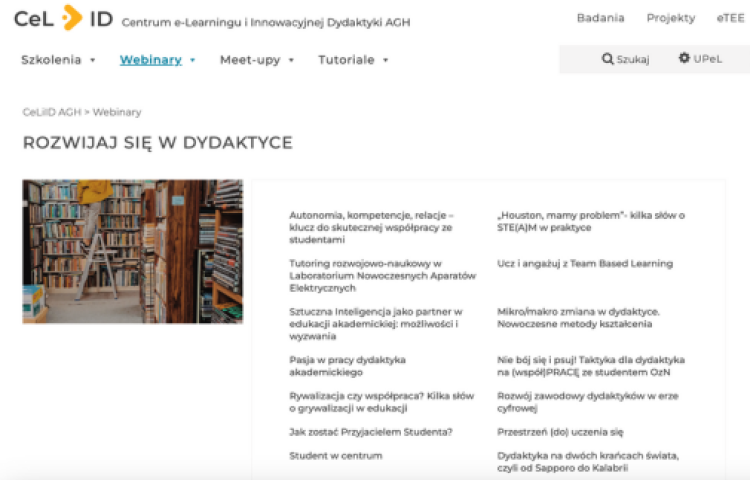 Webinary Centrum e-Learningu i Innowacyjnej Dydaktyki AGH